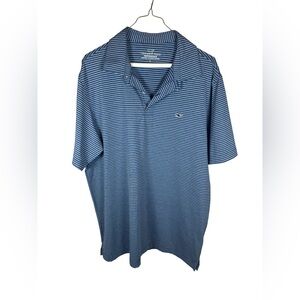 Vineyard Vines Blue Striped Performance Polo